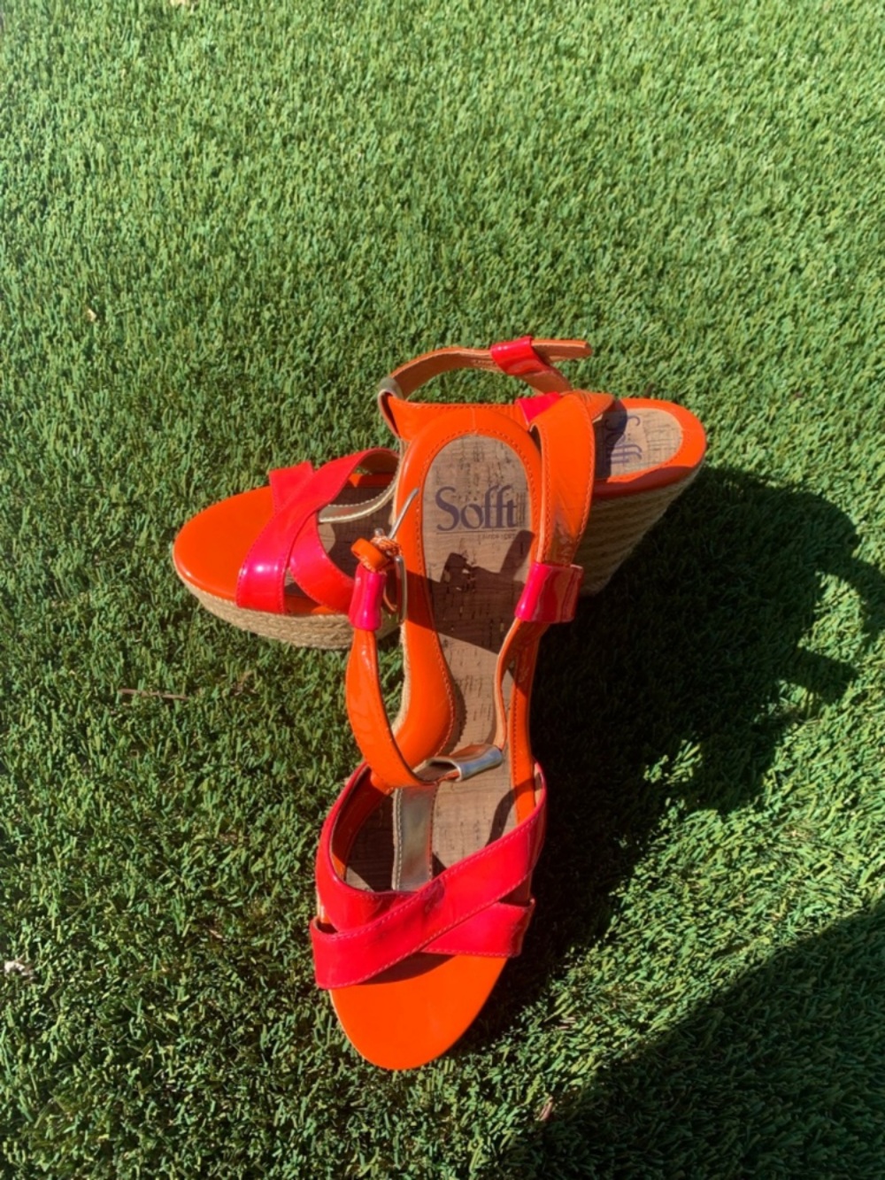 Vibrant Orange and Pink Women's Sandals